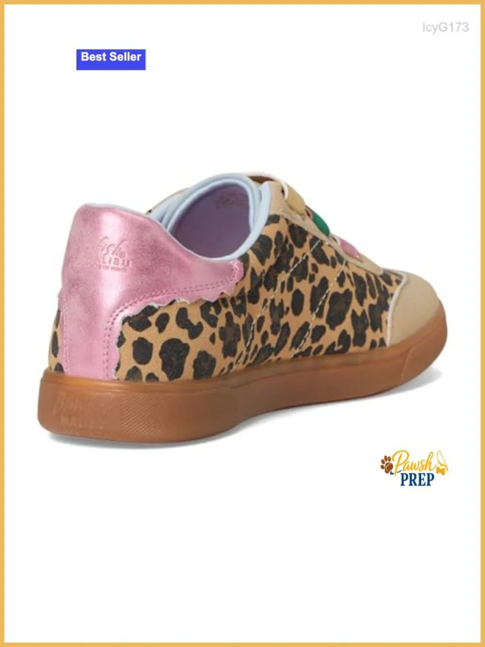 Faux Suede and Faux Leather Sneakers with Hook-and-Loop Strap